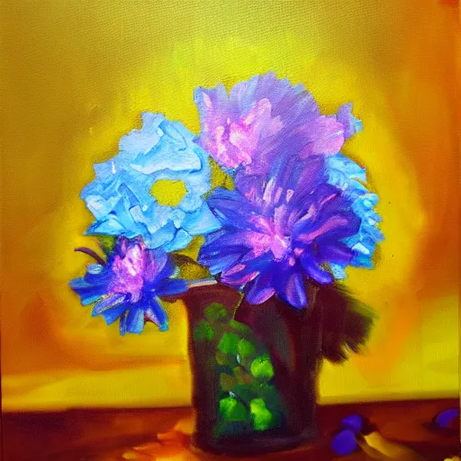 Prompt: vr oil painting of flowers