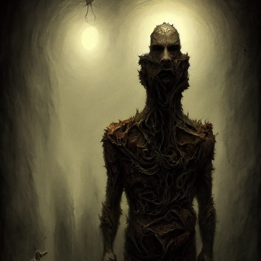 Prompt: epic professional digital art hungry man, eerie warm lighting, painted, intricate, detailed, foreboding, leesha hannigan, wayne haag, reyna rochin, ignacio fernandez rios, mark ryden, iris van herpen, best on artstation, cgsociety, wlop, pixiv, stunning, gorgeous, much wow, cinematic, masterpiece