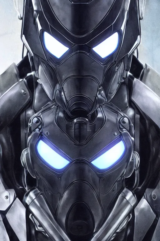 Image similar to cyber cyborg ninja mask helmet metal gear solid artic suit swat commando, global illumination ray tracing hdr fanart arstation by sung choi and eric pfeiffer and gabriel garza and casper konefal, a spectacular view cinematic rays of sunlight comic book illustration, by john kirby