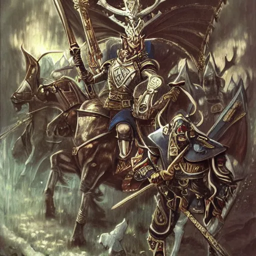 Image similar to Warhammer Fantasy,High Elf,artwork