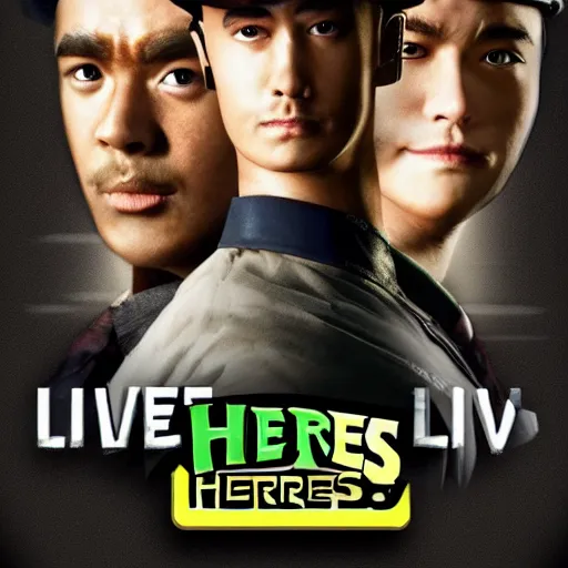 Prompt: Nintendo 64 Sarge's Heroes live action film poster, cinematic, main characters, advertisement, trailer