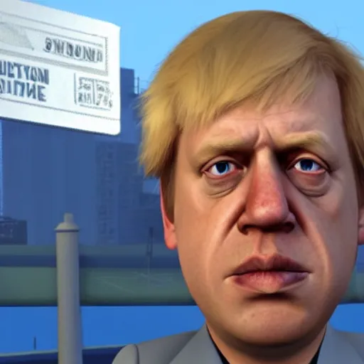 Prompt: a screenshot of boris johnson in the gta v. 3 d rendering. unreal engine. amazing likeness. very detailed. cartoon caricature