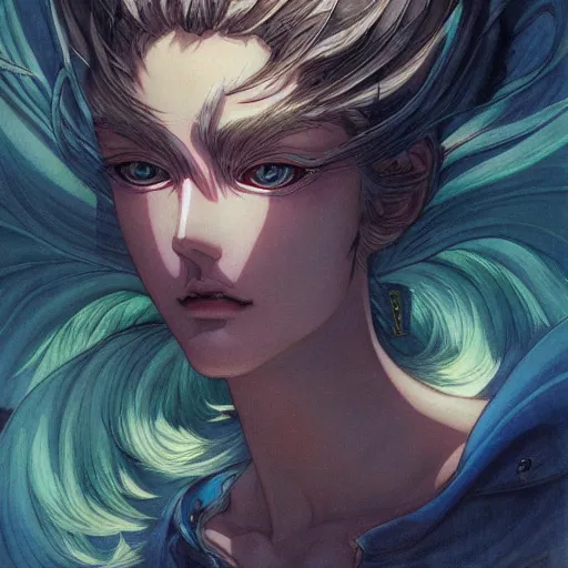 Image similar to prompt : magestic rogue portrait soft light painted by james jean and katsuhiro otomo, inspired by evangeleon anime, smooth face feature, intricate oil painting, high detail illustration, sharp high detail, manga and anime 1 9 9 0