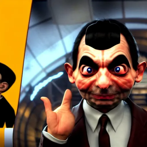 Prompt: mr. bean as a mortal kombat 1 1 fighter. fatality, brutality, finish him, unreal engine 5