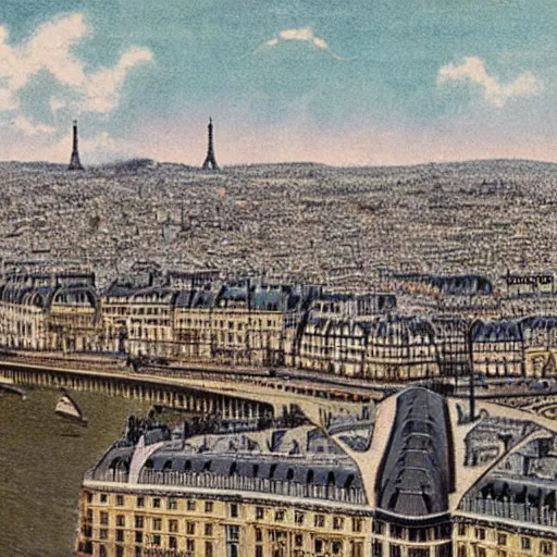 Image similar to paris in 1 9 0 0, colorized picture