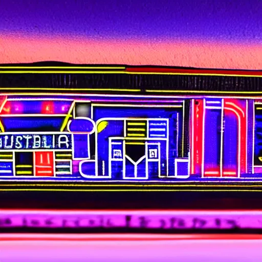 Image similar to ndebele cyberpunk city of the future, 4 0 mm street scene, ndebele neon lights, high definition, detailed, futuristic, night scene, realistic