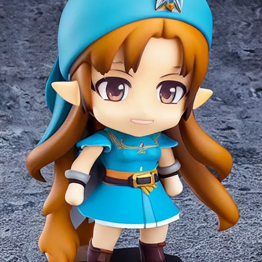 Image similar to high quality portrait flat matte painting of cute girl in the style of nendoroid and Toon Zelda , flat anime style, thick painting, medium close-up