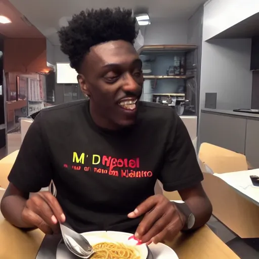 Image similar to MKBHD eating ramen