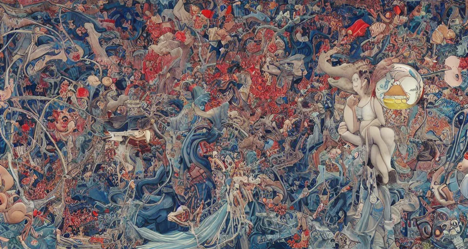 Image similar to the two complementary forces that make up all aspects and phenomena of life, by James Jean