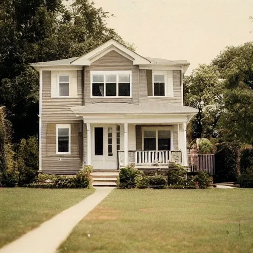 Image similar to a nostalgic photograph of a suburban home during summer, trending on tumblr