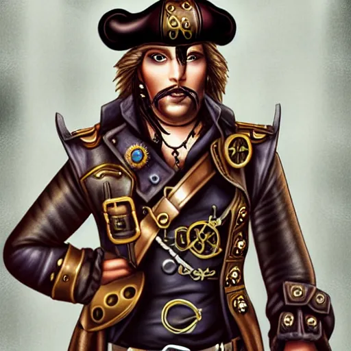 Image similar to A steampunk pirate