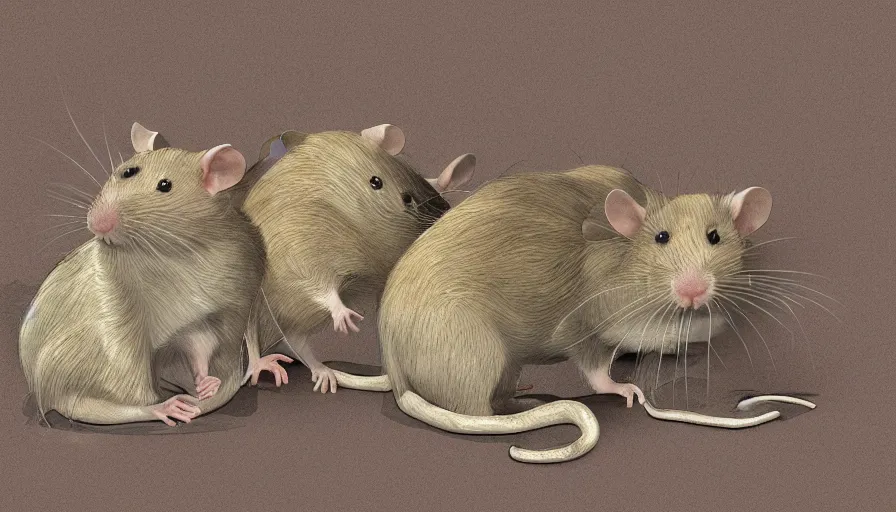 Image similar to advanced civilisation of rats, digital art, rendering