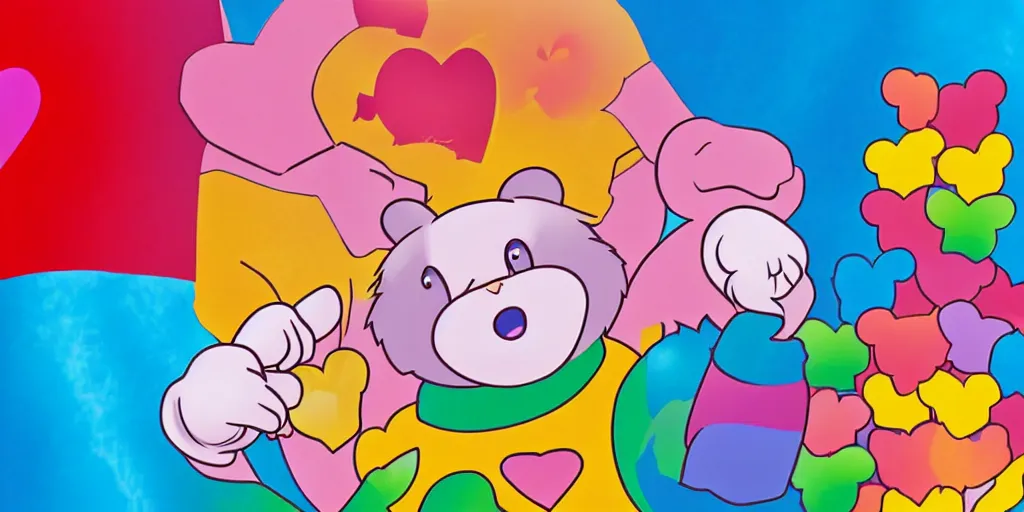 Prompt: care bear, trump