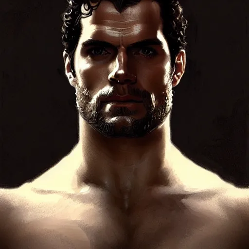 Image similar to Henry Cavill as a Greek god, gorgeous, amazing, muscular, intricate, highly detailed, digital painting, artstation, concept art, sharp focus, illustration, art by greg rutkowski and alphonse mucha