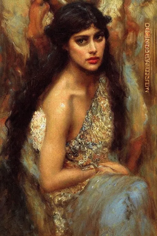 Image similar to portrait of ozymandius. art by gaston bussiere.