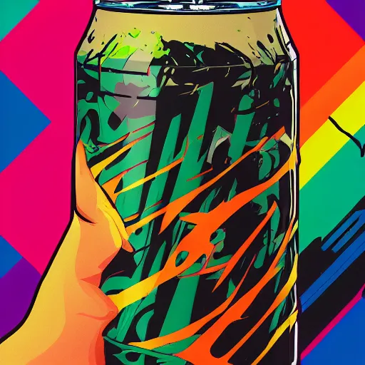 Prompt: a colorful comic, duck drinks energy drink monster energy, by sachin teng, dark vibes, pastel lighting, cinematic, depth of field, 8 k, high contrest