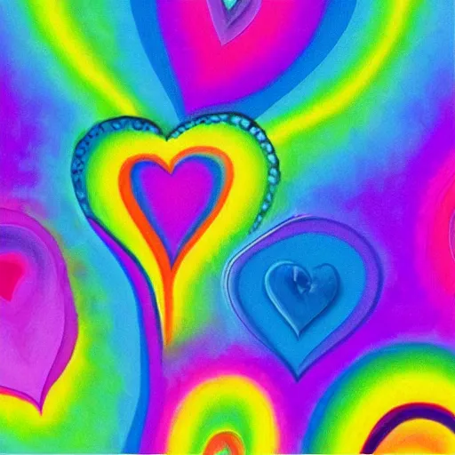 Image similar to “ what is love, painted by lisa frank ”