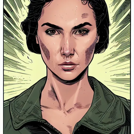 Image similar to portrait of a woman who looks like gal gadot and jennifer connelly, by laurie greasley and james stokoe