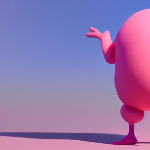 Image similar to a giant pink windup chick, 3d model, octane engine, realistic shadows, dynamic lighting