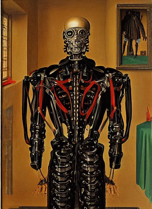 Image similar to cybernetic exoskeleton by Jan van Eyck