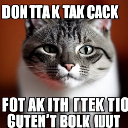 Prompt: DON\'T TALK TO MY FREAKING CAT SHUT YOUR MOUTH BOAT!