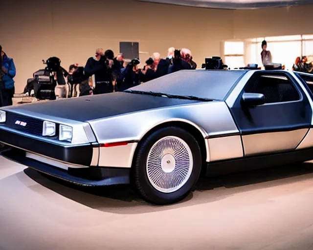 Image similar to new prototype delorean, dslr