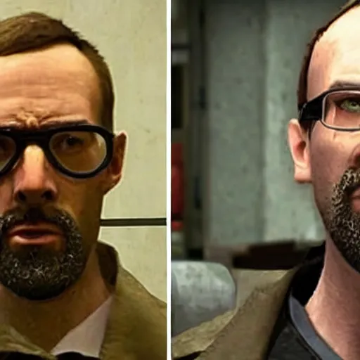 Prompt: kleiner from half-life 2 in real life breaking out