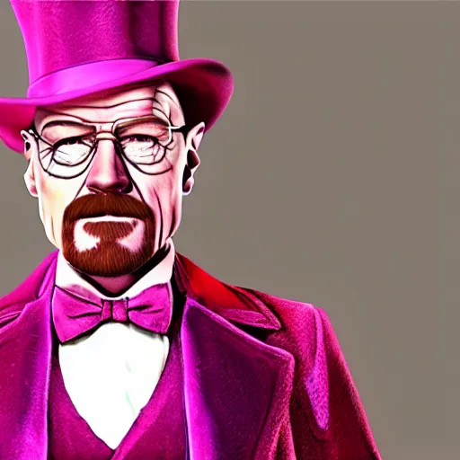 Prompt: Walter White as Willy Wonka inside the chocolate factory, photorealistic, 8k, unreal engine