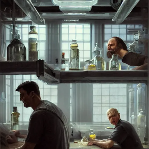 Image similar to epic masterpiece of cinematographic hyperrealism where a scientist appears in a laboratory. realistic shaded lighting poster by craig mallismo, artgerm, jeremy lipkin and michael garmash, unreal engine, radiant light, detailed and intricate environment, digital art, art station trends