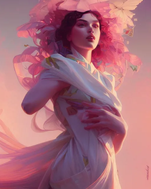 Image similar to emily rajtkowski, vaporwave, highly detailed, digital painting, artstation, concept art, smooth, sharp focus, illustration, art by artgerm and greg rutkowski and alphonse mucha