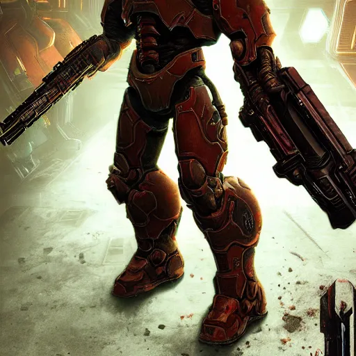 Image similar to doom slayer from doom eternal, photography