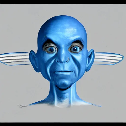 Image similar to alied with blue skin and antenna, starfleet pastel concept art