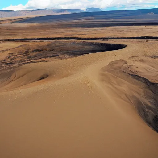 Image similar to sand mountain, lava rivers, photo