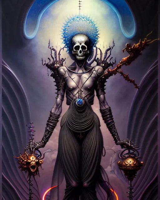 Image similar to death the tarot card, fantasy character portrait made of fractals, ultra realistic, wide angle, intricate details, the fifth element artifacts, highly detailed by peter mohrbacher, hajime sorayama, wayne barlowe, boris vallejo, aaron horkey, gaston bussiere, craig mullins