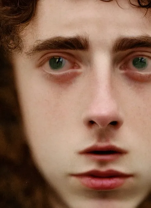 Image similar to Kodak Portra 400, 8K,ARTSTATION, Caroline Gariba, soft light, volumetric lighting, highly detailed, britt marling style 3/4 , extreme Close-up portrait photography of a Timothee Chalamet how pre-Raphaelites with his eyes closed,inspired by Ophelia paint, his face is under water Pamukkale, underwater face, hair are intricate with highly detailed realistic , Realistic, Refined, Highly Detailed, interstellar outdoor soft pastel lighting colors scheme, outdoor fine photography, Hyper realistic, photo realistic