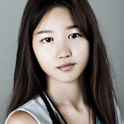 Image similar to a portrait photo of a beautiful young woman who looks like a korean jennifer connely