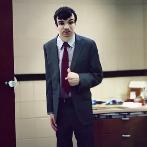 Prompt: “a still of Nathan Fielder in Scanners”