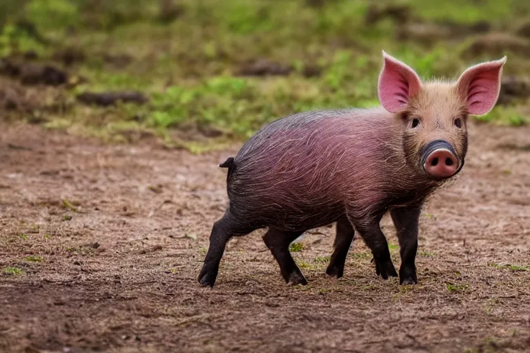 Image similar to a pig pudu!!! hybrid! hyper realistic!! realistic lighting!! wildlife photographer of the year!!! bold natural colors, national geographic, hd, wide angle, 8 k