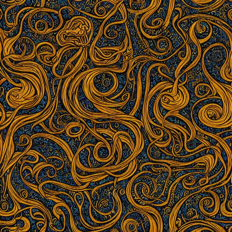 Image similar to lovecraftian seamless pattern by jean delville, beksisnki