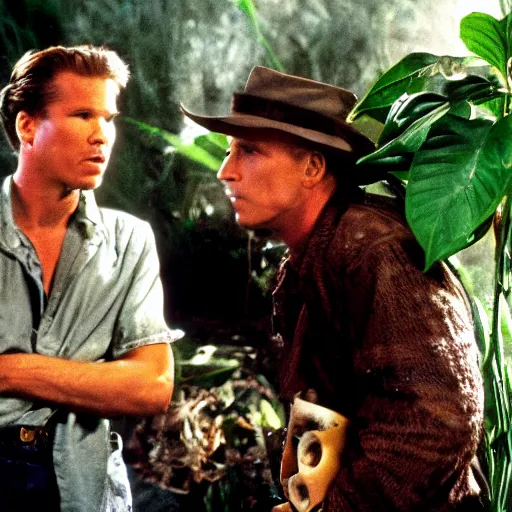 Prompt: killer plant movie starring val kilmer, film still