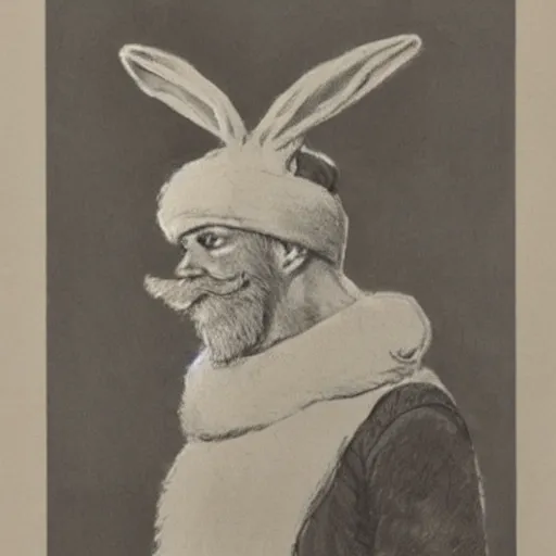 Prompt: a rabbit dressed as santa claus, in the style of anders zorn