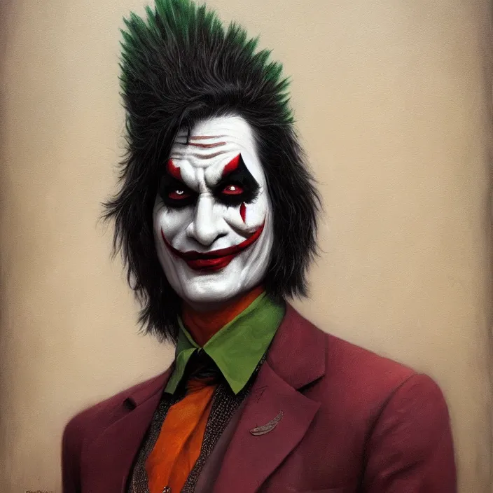 Image similar to indian joker, dark and gloom, extremely detailed oil painting, highly detailed, trending on artstation, concept art, sharp focus, illustration, by bouguereau and gerald brom