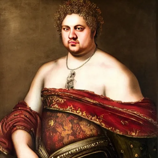 Image similar to A 17th century Baroque Painting of Emperor Nero, portrait of Emperor Nero, grainy, realistic, very realistic, hyperrealistic, highly detailed, very detailed, extremely detailed, very neat, very epic, very cool, detailed, trending on artstation