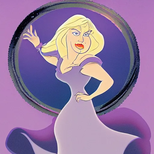 Image similar to ursula the sea witch, by glen keane, disney, boris johnson