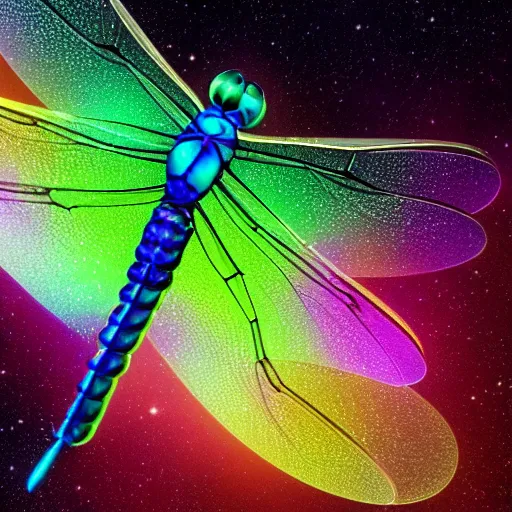 Prompt: a beautiful cosmic dragonfly, dreamy, 4K