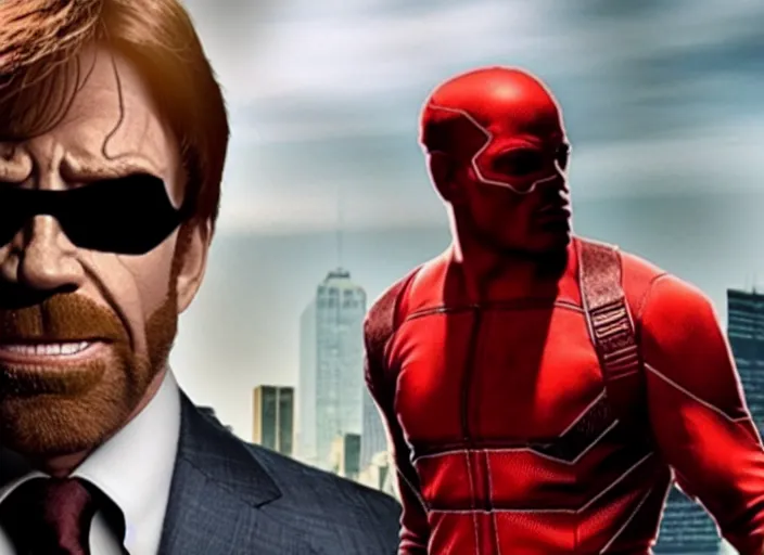 Image similar to film still of chuck norris as matt murdock in daredevil, 8 k