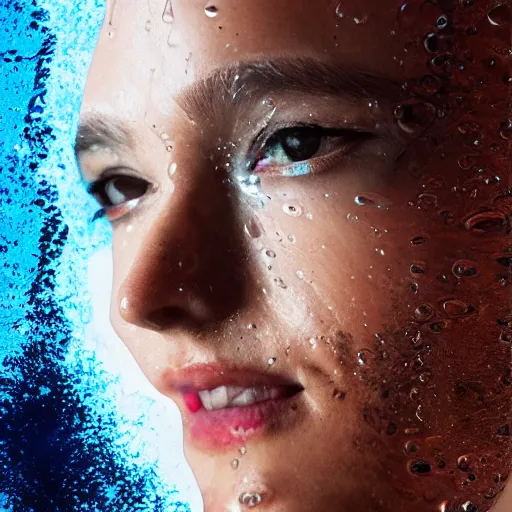 Prompt: water artwork manipulation of a human head, ray tracing, sharp focus, realistic water, long shot