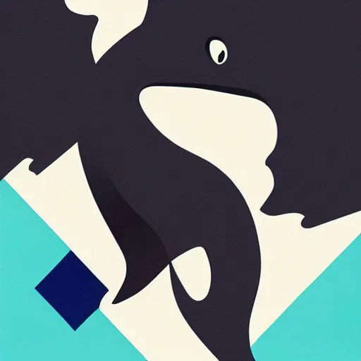 Image similar to Killer Whale profile picture by Sachin Teng, symetrical, logo, geometric shapes background, graffiti, street art:2 by Sachin Teng:4