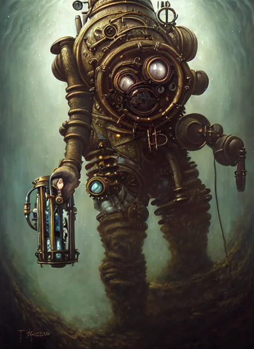 Prompt: underwater steampunk bioshock portrait of rowan sebastian atkinson, by tomasz alen kopera and peter mohrbacher