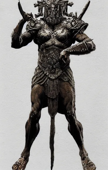 Image similar to zeus concept, wearing thunder armor, ancient greek ornamented armor, beksinski, weta workshop concept art